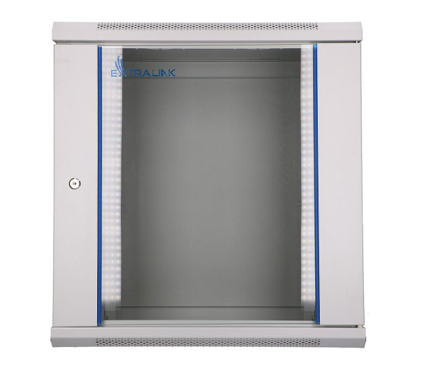 Extralink Szafka wisząca rack 12U 600x450 szara szklane drzwi EX.8598 - 489360 - zdjęcie